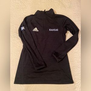 Kansas Jayhawks adidas black quarter zip